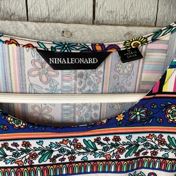 Nina Leonard Floral Print Dress size M - Picture 4 of 8